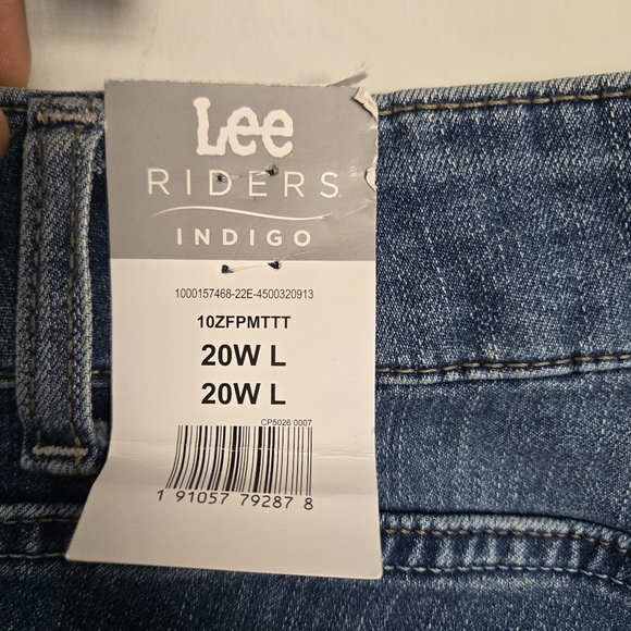 Lee Riders Indigo Midrise Straight Leg Jeans Women's 20W Classic Casual Stertchy - Picture 6 of 11